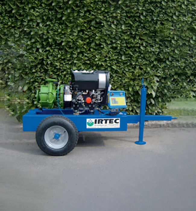 Motopompe con motore PERKINS e Pompa ROVATTI Flangiata su Carrello